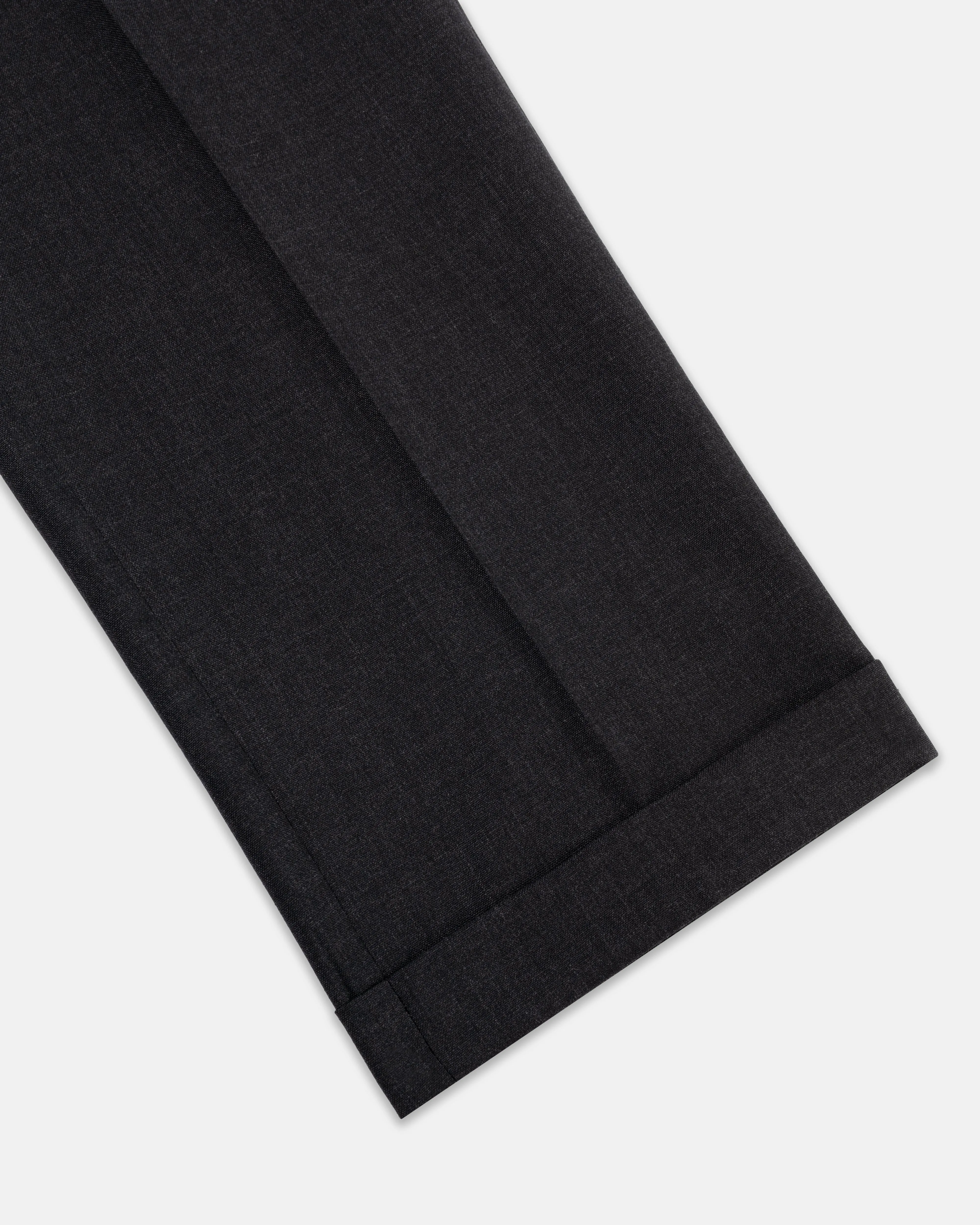 CHARCOAL GREY FOX AIR WOOL TROUSERS