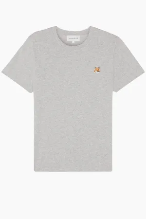 Maison Kitsun Fox Head Patch T-Shirt - Light Grey Melange