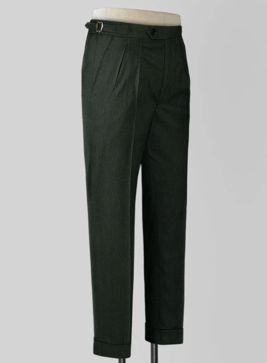 Napolean Stretch Dark Green Wool Highland Trouser