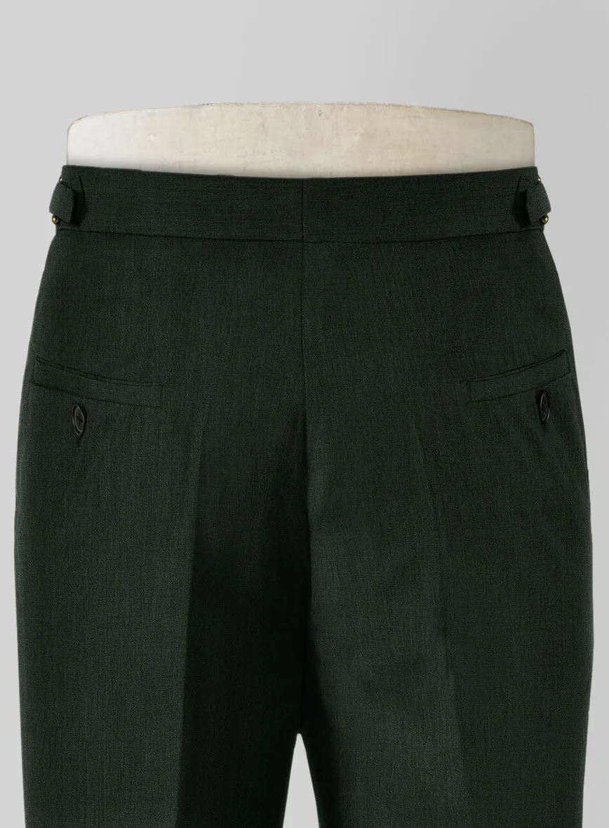 Napolean Stretch Dark Green Wool Highland Trouser