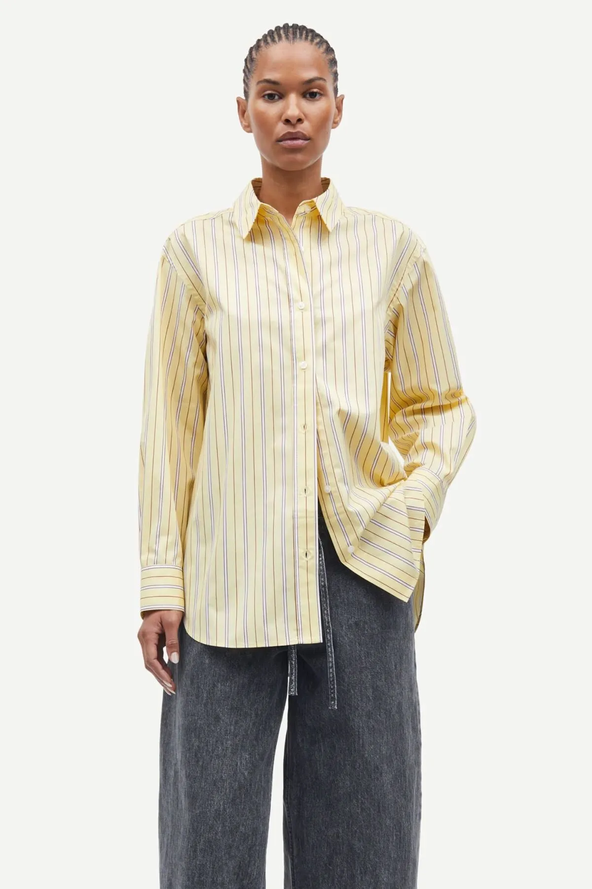 Samse Samse Salova Shirt - Dusty Yellow Stripe