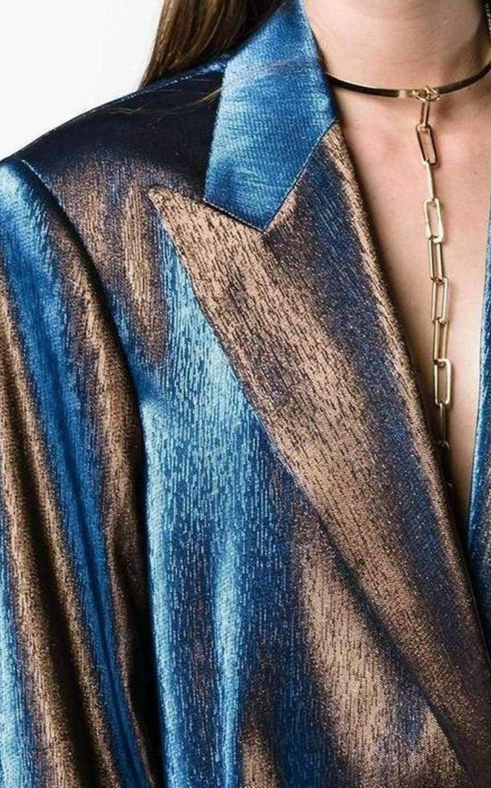 Two-Tone Lam Blazer